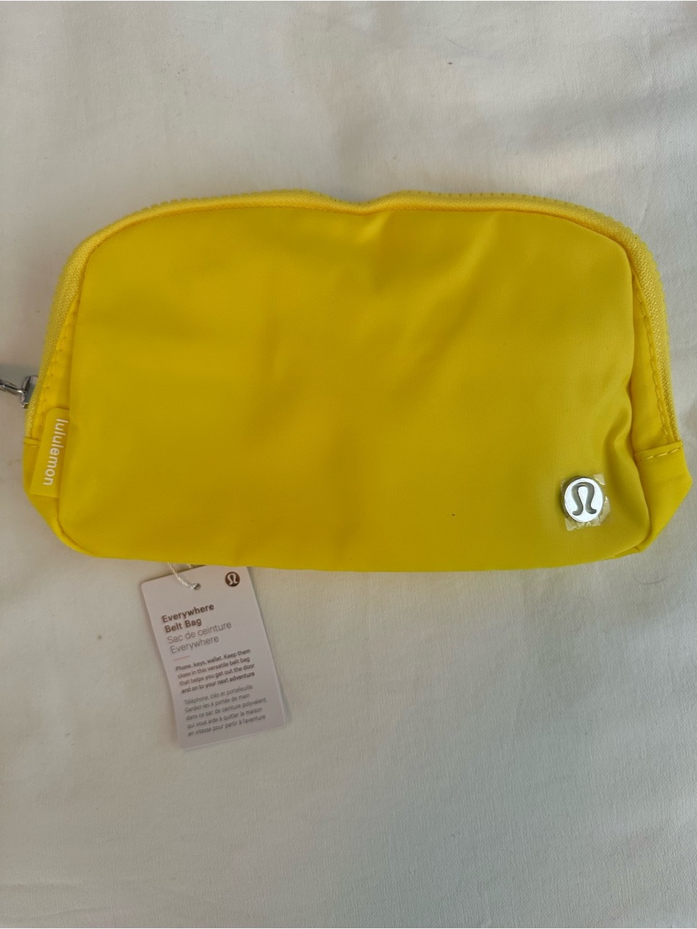 lululemon athletica Yellow Nylon Zip Pouch with Silver Hardware